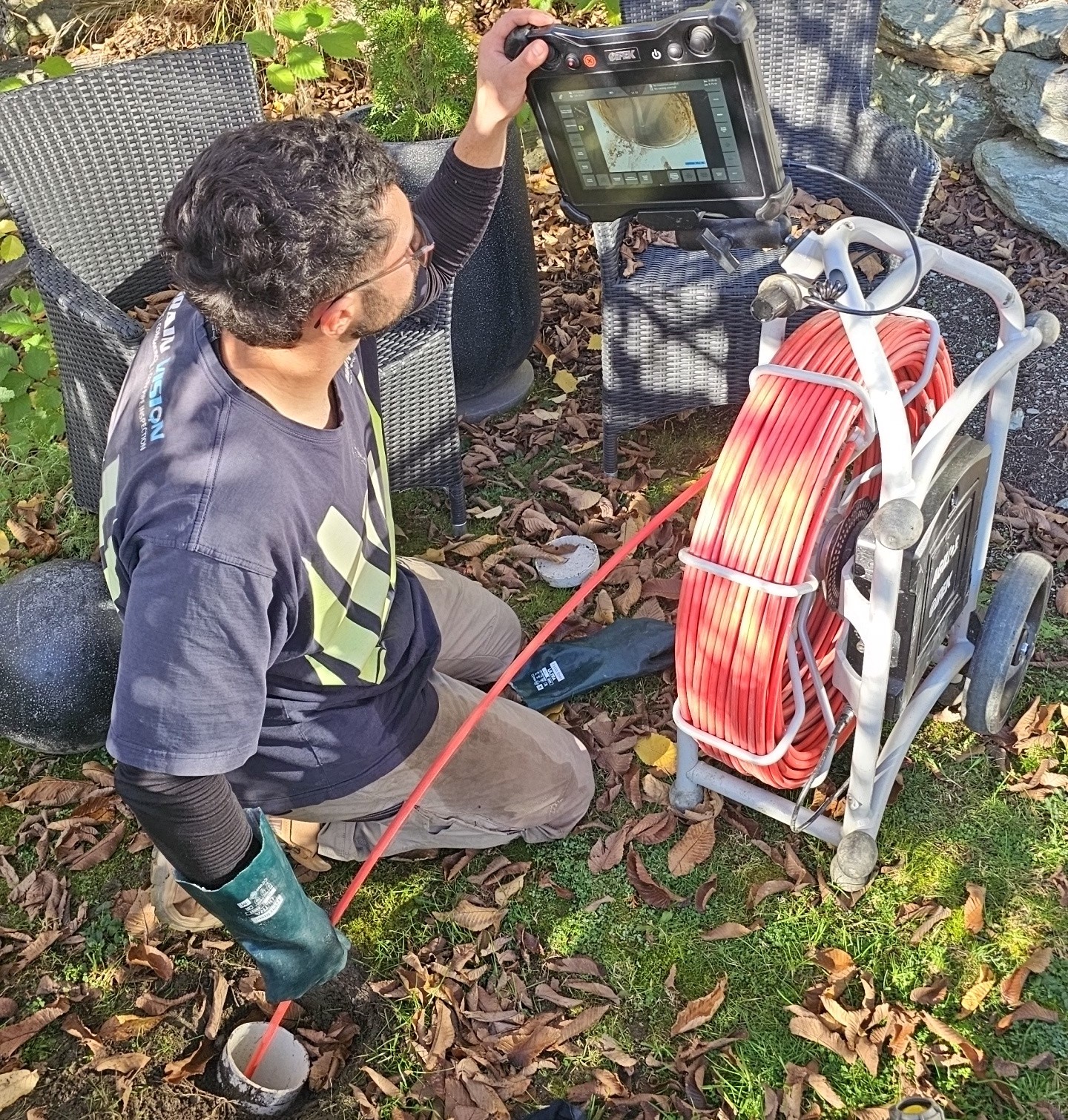 Drain Vision CCTV operator on site