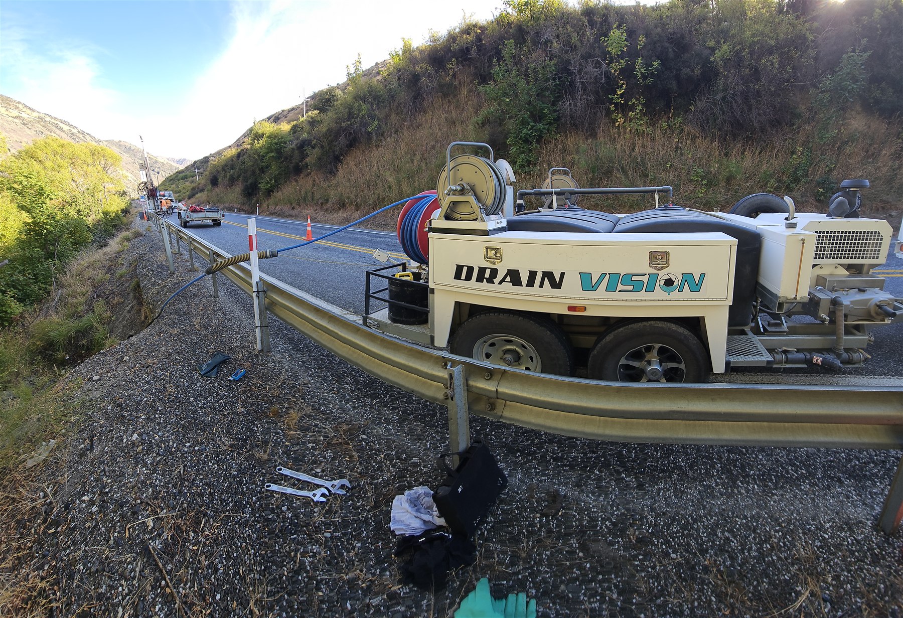 Drain Vision branded jetter trailer — drain unblocking Wanaka and Queenstown
